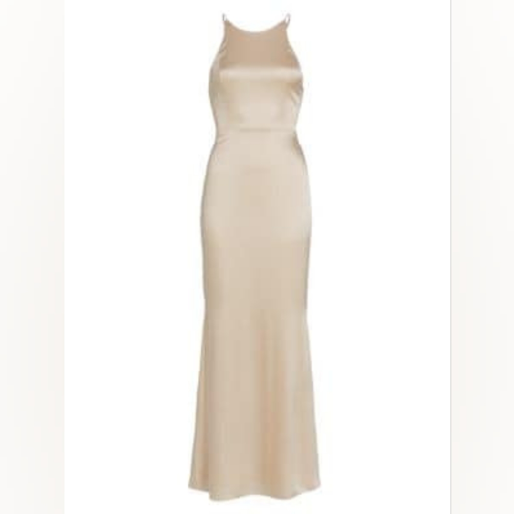 NWT Stretch silk fishtail maxi gown